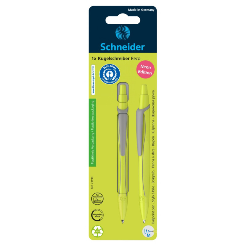 Długopis automatyczny SCHNEIDER Reco, M, blister, mix kolorów neonowych
