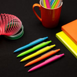 Długopis automatyczny SCHNEIDER Reco, M, blister, mix kolorów neonowych