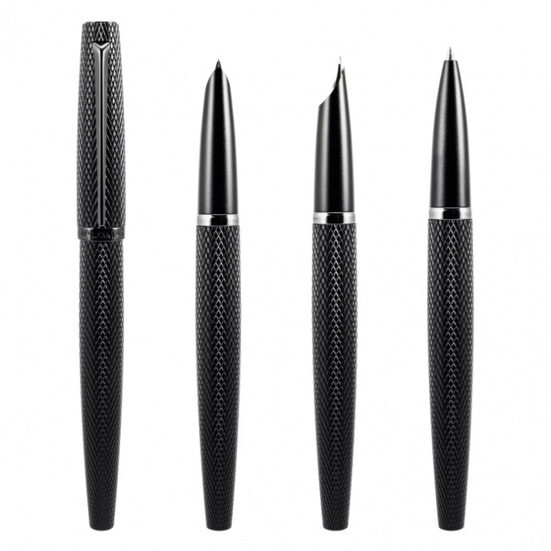 Pióro wieczne DIPLOMAT Viper, guilloche, F, czarne