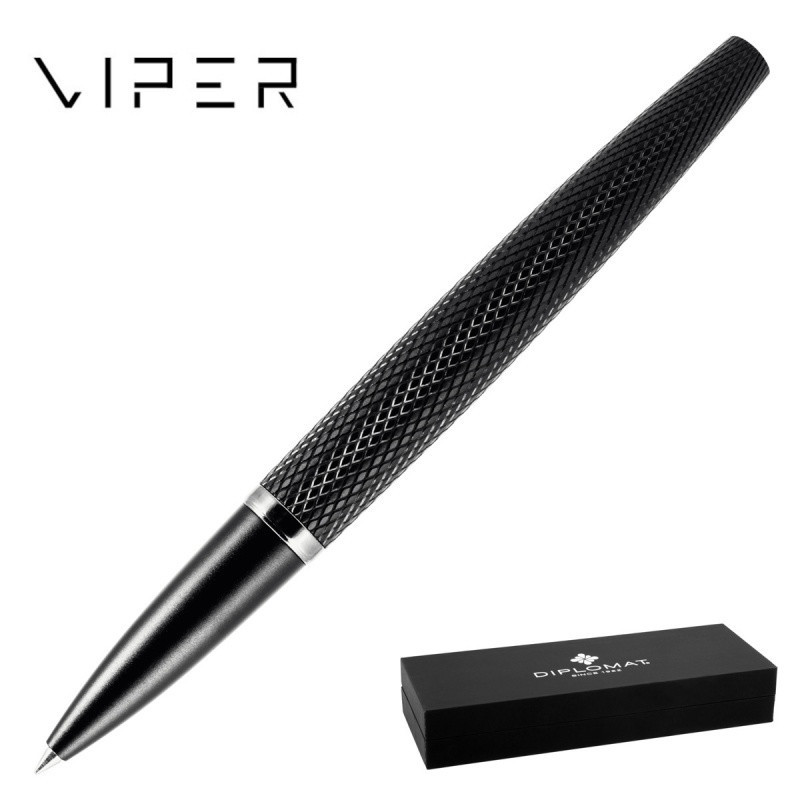 Pióro kulkowe DIPLOMAT Viper, guilloche, czarne