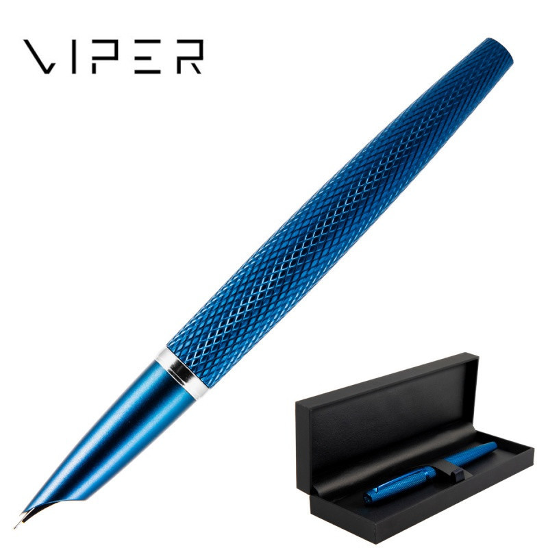 Pióro wieczne DIPLOMAT Viper, guilloche, F, niebieskie
