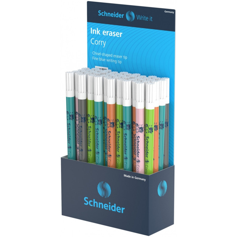 Display wymazywaczy do atramentu SCHNEIDER Corry, 60 szt., mix kolorów