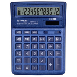 Kalkulator biurowy DONAU TECH, CI-SDC444XRNVE, 12-cyfr. wyświetlacz, wym. 190x143x40 mm, granatowy