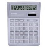 Kalkulator biurowy DONAU TECH, 12-cyfr. wyświetlacz, wym. 190x143x40 mm, jasny szary