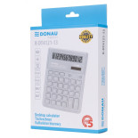 Kalkulator biurowy DONAU TECH, 12-cyfr. wyświetlacz, wym. 190x143x40 mm, jasny szary