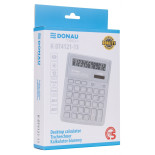 Kalkulator biurowy DONAU TECH, 12-cyfr. wyświetlacz, wym. 190x143x40 mm, jasny szary