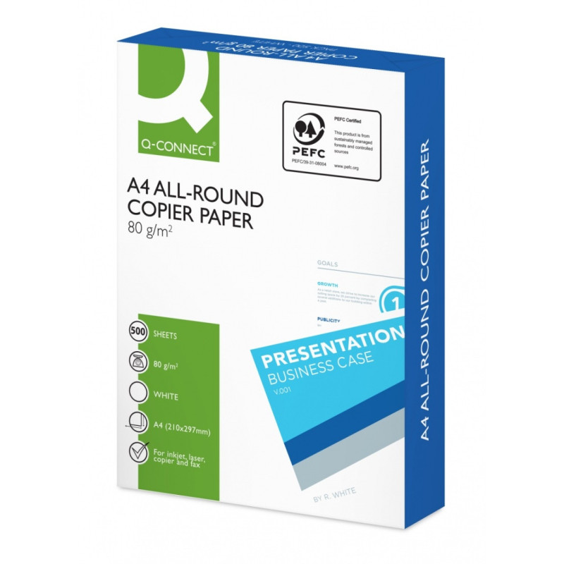 Papier ksero Q-CONNECT All-Round, A4, klasa C, 80gsm, 500 ark.