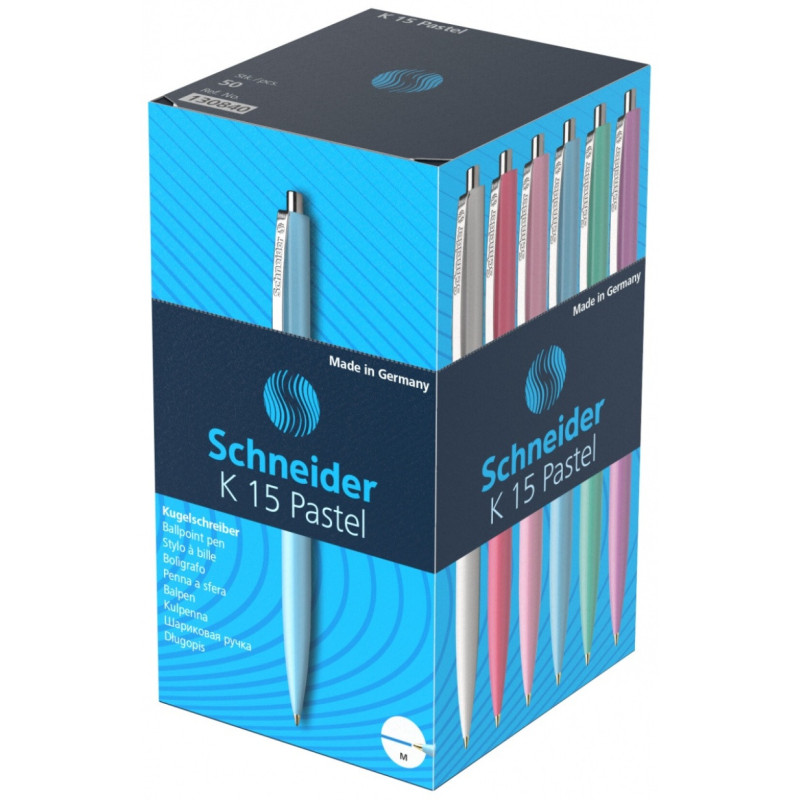 Długopis automatyczny SCHNEIDER K15, M, 1 szt., mix kolorów pastelowych