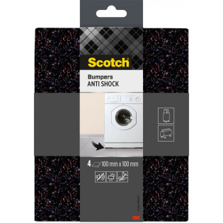 Gumowe podkładki antywibracyjne SCOTCH, 100x100mm, 4 szt., czarne