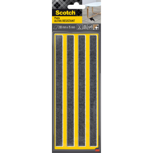 Ultra odporne podkładki filcowe SCOTCH, paski, 208x15mm, 4 szt., czarne