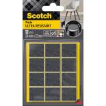 Ultra odporne podkładki filcowe SCOTCH, kwadrat, 24x22mm, 12 szt., czarne