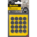 Ultra odporne podkładki filcowe SCOTCH, okrągłe, 17mm, 16 szt., czarno-białe