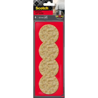 Podkładki antypoślizgowe SCOTCH, okrągłe, 60mm, 4 szt., beżowe