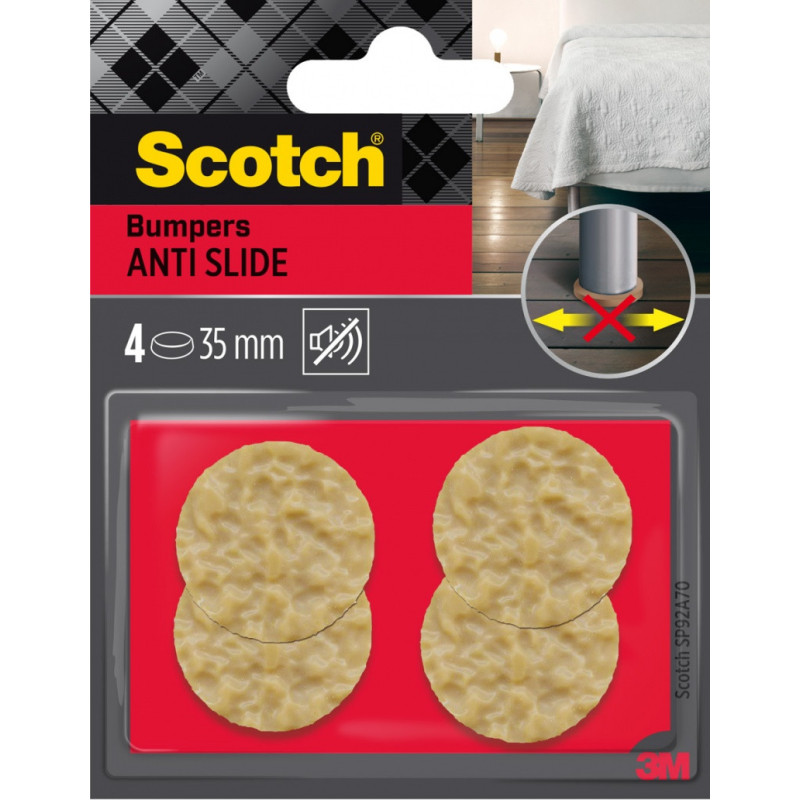 Podkładki przylepne SCOTCH Anti Slide, okrągłe, 35mm, 4 szt., miodowe
