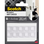 Odbojniki wygłuszające SCOTCH, samoprzylepne, kwadrat, 13x13mm, 10 szt., przezroczyste