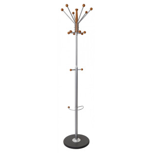 Wieszak na ubrania OFFICE PRODUCTS Goteborg, stojący, uch. na parasol, srebrny