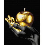 Malowanie po numerach BRUSHME, 40x50 cm, czarne płótno, gold, złoty owoc, 1 szt., w pudełku