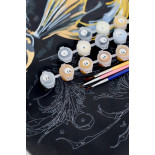 Malowanie po numerach BRUSHME, 40x50 cm, czarne płótno, gold, złoty owoc, 1 szt., w pudełku