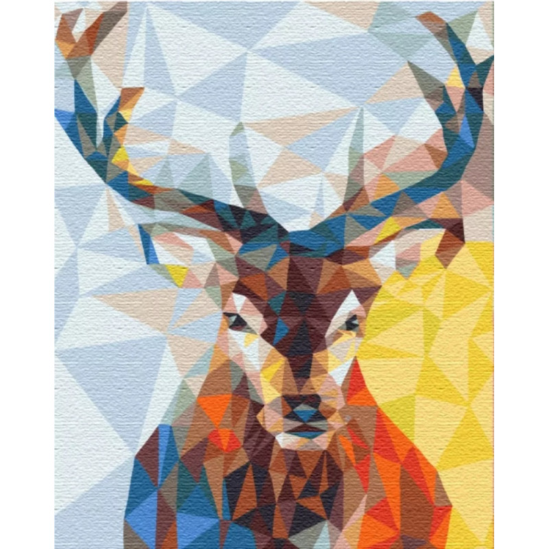 Malowanie po numerach BRUSHME, 40x50 cm, jeleń w kalejdoskopie, 1 szt., w pudełku