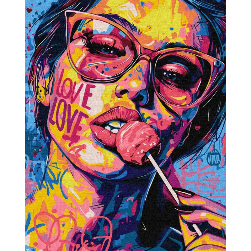 Malowanie po numerach IDEYKA, 40x50cm, dziewczyna z cukierkiem, 1 szt., w pudełku