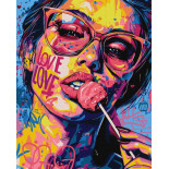 Malowanie po numerach IDEYKA, 40x50cm, dziewczyna z cukierkiem, 1 szt., w pudełku