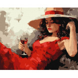 Malowanie po numerach IDEYKA, 40x50cm, dziewczyna w kapeluszu, 1 szt., w pudełku