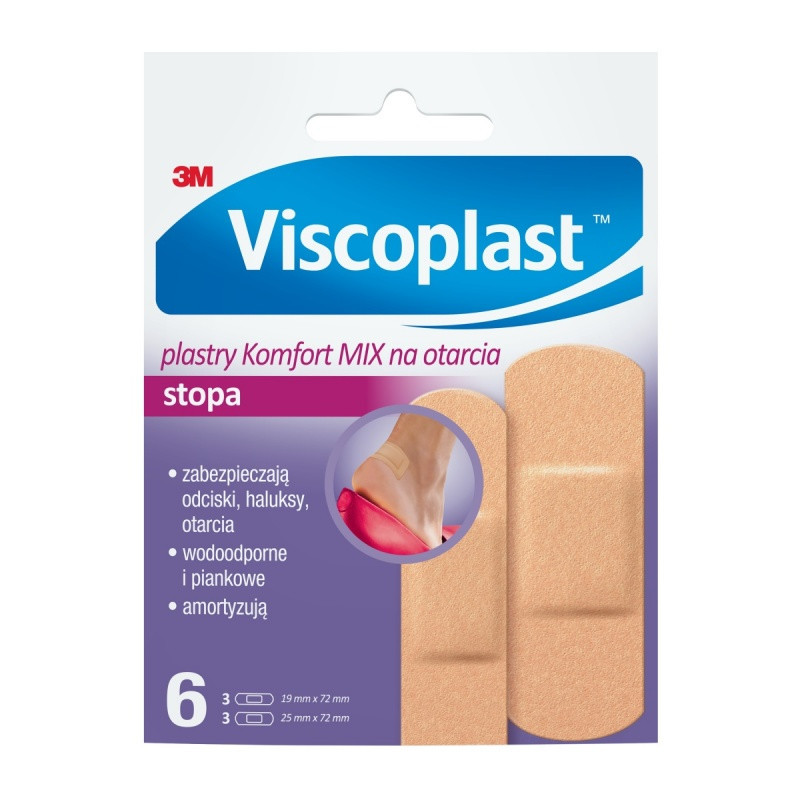 Plastry na otarcia VISCOPLAST Komfort, 2 rozmiary, kopertka, 6szt.