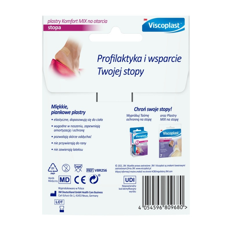 Plastry na otarcia VISCOPLAST Komfort, 2 rozmiary, kopertka, 6szt.