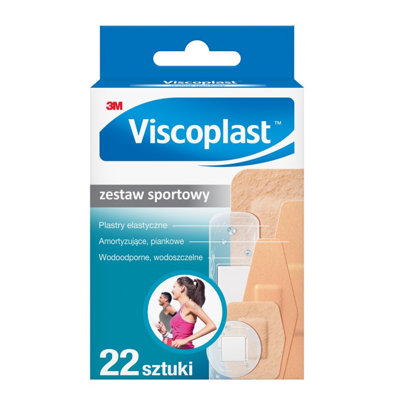 Plastry VISCOPLAST Sportowy, 3 rodzaje, 6 rozmiarów, 22szt.
