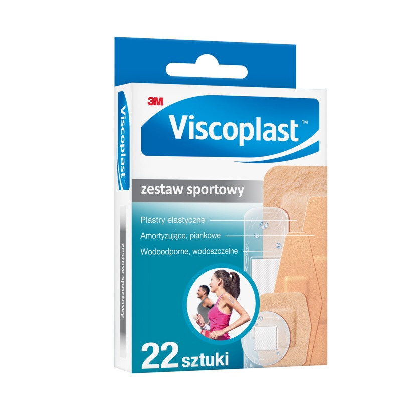Plastry VISCOPLAST Sportowy, 3 rodzaje, 6 rozmiarów, 22szt.