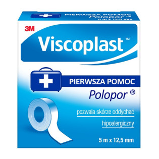 Przylepiec VISCOPLAST Polopor, 5mx12,5mm, rolka, 1szt.