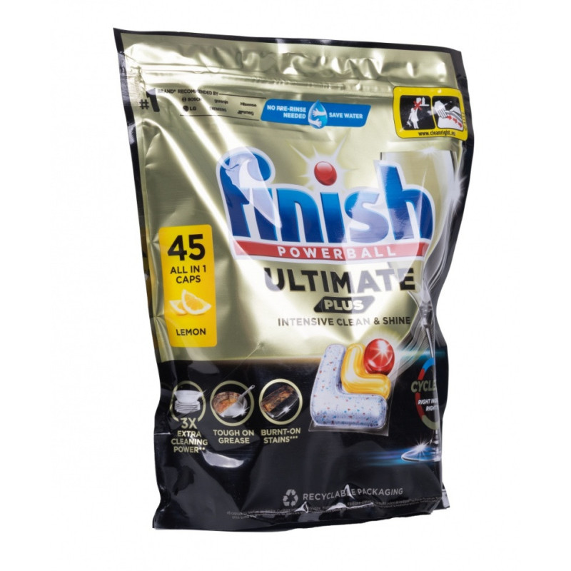 Tabletki do zmywarki FINISH Ultimate Plus, 45 szt., lemon