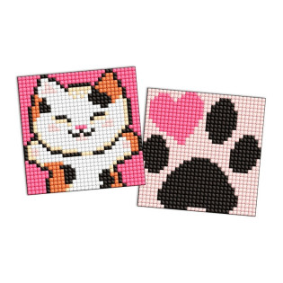 Diamentowa mozaika na magnesie IDEYKA, 9x9 cm, kids, puszyste uściski, 2 szt.