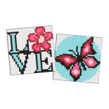 Diamentowa mozaika na magnesie IDEYKA, 9x9 cm, kids, pełen wdzieku motyl, 2 szt.