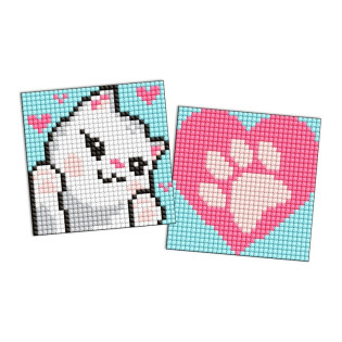 Diamentowa mozaika na naklejce IDEYKA, 9x9 cm, kids, białe łapy, 2 szt.