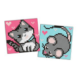 Diamentowa mozaika na naklejce IDEYKA, 9x9 cm, kids, szarzy przyjaciele, 2 szt.