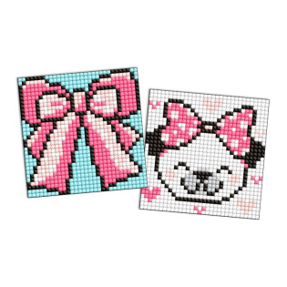 Diamentowa mozaika na naklejce IDEYKA, 9x9 cm, kids, muszka, 2 szt.