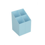 Przybornik na biurko ICO kwadratowy, plastikowy, 4 komory, mix pastelowy