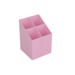 Przybornik na biurko ICO kwadratowy, plastikowy, 4 komory, mix pastelowy