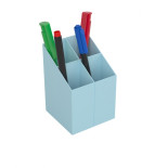 Przybornik na biurko ICO kwadratowy, plastikowy, 4 komory, mix pastelowy