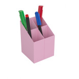 Przybornik na biurko ICO kwadratowy, plastikowy, 4 komory, mix pastelowy