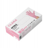 Rękawice nitrylowe bezpudrowe CLARA, 100 szt., rozmiar L, różowe