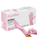 Rękawice nitrylowe bezpudrowe CLARA, 100 szt., rozmiar XL, różowe