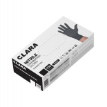 Rękawice nitrylowe bezpudrowe CLARA, 100 szt., rozmiar S, czarne