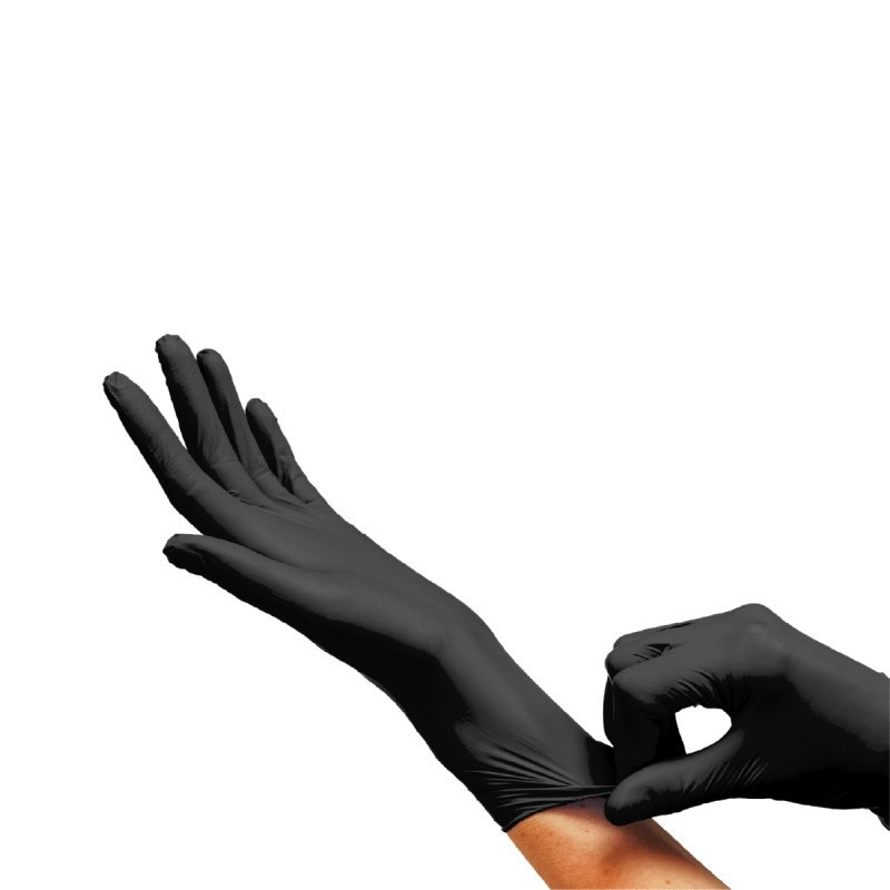 Rękawice nitrylowe bezpudrowe CLARA, 100 szt., rozmiar L, czarne