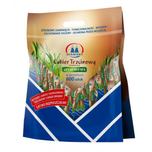 Cukier trzcinowy DIAMANT, w saszetkach, 600x5g