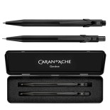 Zestaw długopis 849 i ołówek 844 CARAN D'ACHE Black Code, w etui, czarny