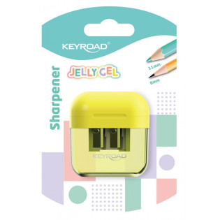 Temperówka plastikowa KEYROAD Jelly Gel, podwójna, blister, transparentna