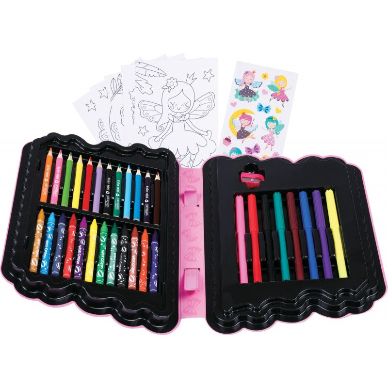 Zestaw artystyczny dla dzieci KEYROAD, 54 elementy, pudełko z rączką, motyl