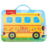 Zestaw artystyczny dla dzieci KEYROAD, 54 elementy, pudełko z rączką, autobus
